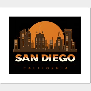 San Diego California Cityscape Posters and Art